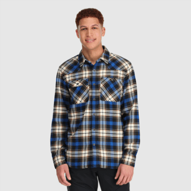 Outdoor Research Herren Feedback Flanellhemd Classic Blue Kariert