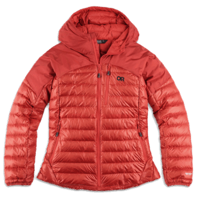 Outdoor Research Damen Helium Daunen Hoodie Cranberry