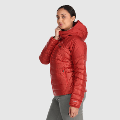 Outdoor Research Damen Helium Daunen Hoodie Cranberry