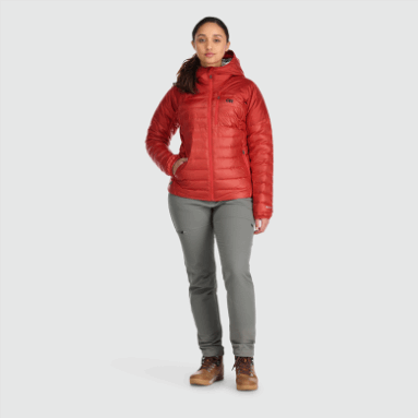 Outdoor Research Damen Helium Daunen Hoodie Cranberry