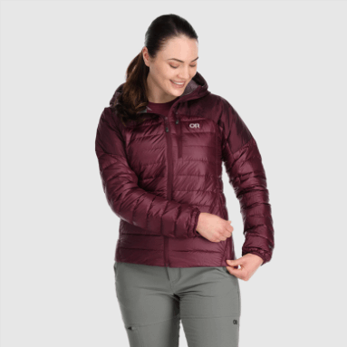Outdoor Research Damen Helium Daunen Hoodie Kalamata