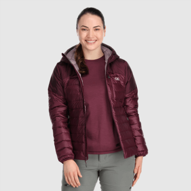 Outdoor Research Damen-Helium-Daunen-Hoodie Plus Kalamata