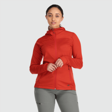 Outdoor Research Vigor Kapuzenpullover Mit Durchgehendem Reißverschluss Für Damen, Cranberry