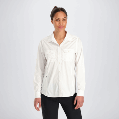 Outdoor Research Damen Way Station Langarmshirt Snow