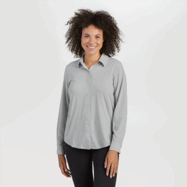 Outdoor Research Astroman L/s Sonnenshirt Damen Pebble