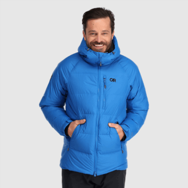 Outdoor Research Herren Super Alpine Daunenparka Classic Blue