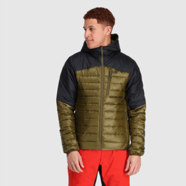 Outdoor Research Herren Helium Daunen Hoodie Loden/Schwarz