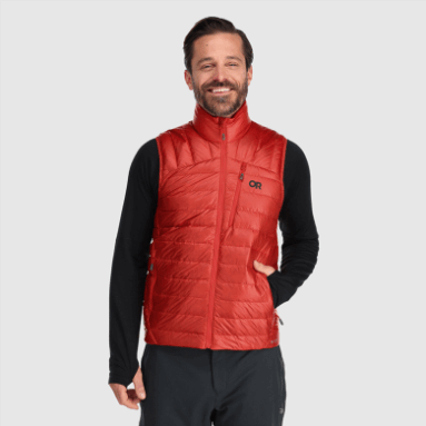 Outdoor Research Herren Helium Daunenweste Cranberry