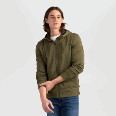 Outdoor Research Herren Emersion Fleece Hoodie Loden Meliert