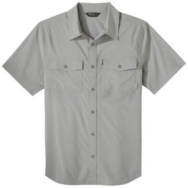 Outdoor Research Herren Way Station Kurzarmshirt Light Pewter Heather
