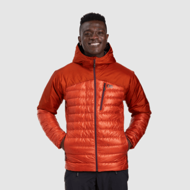 Outdoor Research Herren Helium Daunen Hoodie Redrock