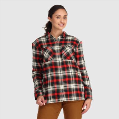 Outdoor Research Damen-Feedback-Flanellhemd Cranberry-Plaid