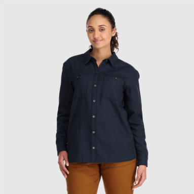 Outdoor Research Damen-Feedback-Flanellhemd Marineblau
