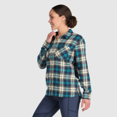 Outdoor Research Damen-Feedback-Flanellhemd Deep Lake Plaid