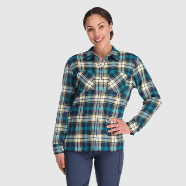 Outdoor Research Damen-Feedback-Flanellhemd Deep Lake Plaid