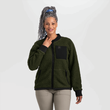 Outdoor Research Damen Juneau Sherpa Fleecejacke Loden