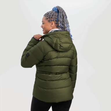 Outdoor Research Damen Coldfront Daunen Hoodie Loden