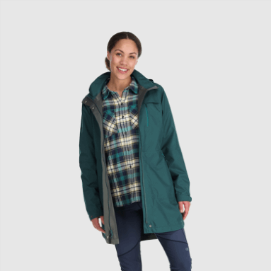 Outdoor Research Damen Aspire Trenchcoat Treeline