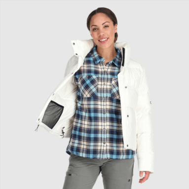 Outdoor Research Damen Coldfront Daunenjacke Snow