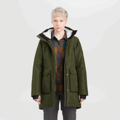 Outdoor Research Stormcraft Daunenparka Für Damen Aus Loden