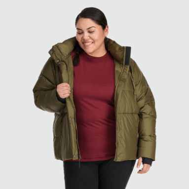 Outdoor Research Damen Coldfront Daunenjacke Plus Schwarz