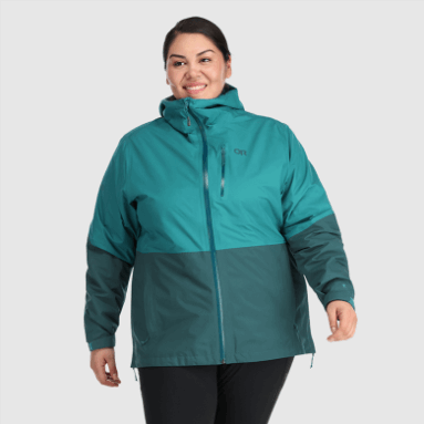 Outdoor Research Aspire II Gore-Tex® Regenjacke Für Damen In Übergröße Deep Lake/Treeline