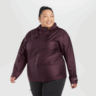 Outdoor Research Helium Rain Plus Size Jacke Für Damen Elk
