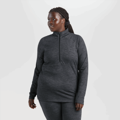 Outdoor Research Alpine Onset Merino Halbreißverschluss Für Damen Anthrazit Meliert