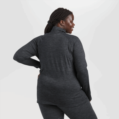 Outdoor Research Alpine Onset Merino Halbreißverschluss Für Damen Anthrazit Meliert