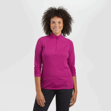 Outdoor Research Damen Echo Quarter Zip Fuchsia