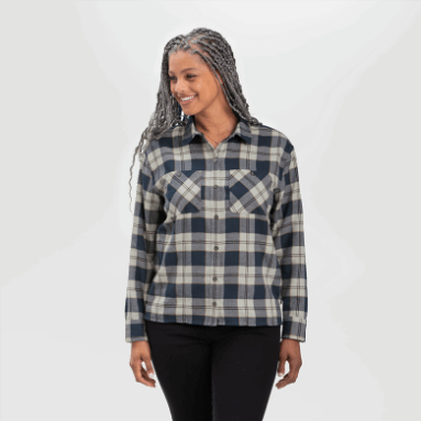 Outdoor Research Damen-Feedback-Flanellhemd - Solid Sand Plaid