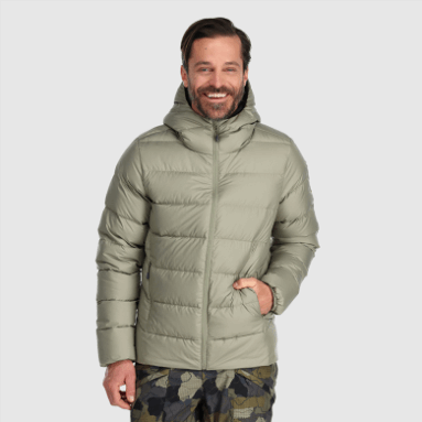 Outdoor Research Herren Coldfront Daunen Hoodie Flint