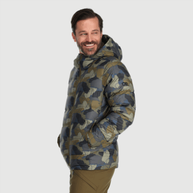 Outdoor Research Herren Coldfront Daunen Hoodie Loden Camo