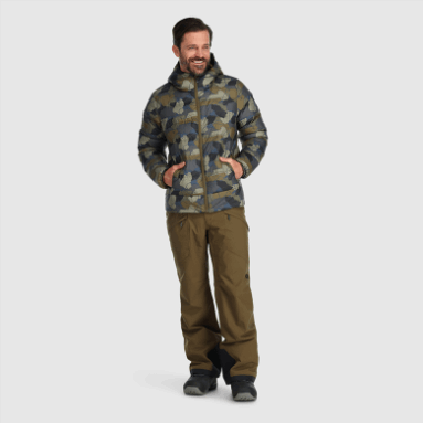 Outdoor Research Herren Coldfront Daunen Hoodie Loden Camo