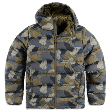 Outdoor Research Herren Coldfront Daunen Hoodie Loden Camo