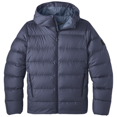 Outdoor Research Herren Coldfront Daunen Hoodie Marineblau