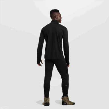 Outdoor Research Herren Alpin Onset Merino Quarter Zip Schwarz