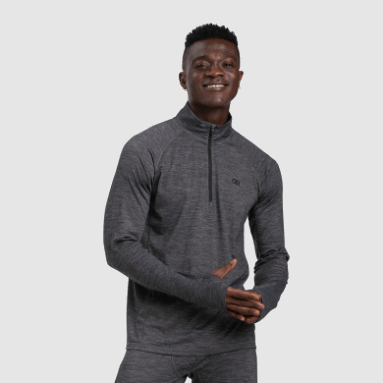 Outdoor Research Alpine Onset Merino Viertelreißverschluss Für Herren Anthrazit Meliert