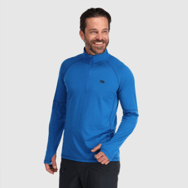 Outdoor Research Herren Alpin Onset Merino Quarter Zip Classic Blue