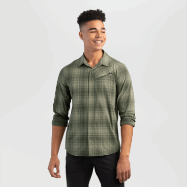 Outdoor Research Herren Astroman L/S Sun Shirt Fatigue Plaid