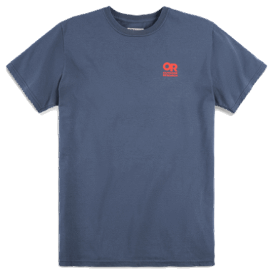 Outdoor Research Lockup T-Shirt Mit Logo Auf Der Brust Marineblau/Cranberry