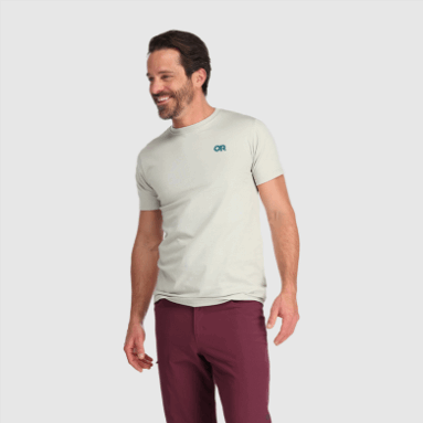 Outdoor Research T-Shirt Mit Lockup-Logo Auf Der Rückseite Pebble/deep Lake