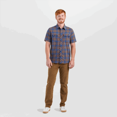 Outdoor Research Herren Wander Kurzarmshirt Classic Blue Kariert