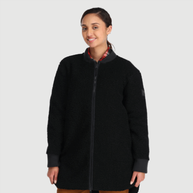 Outdoor Research Juneau Sherpa-fleecemantel Für Damen Schwarz