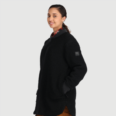 Outdoor Research Juneau Sherpa-fleecemantel Für Damen Schwarz