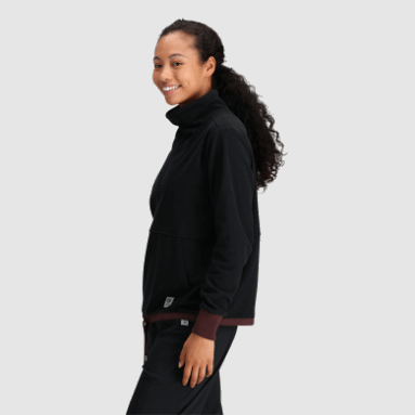 Outdoor Research Damen-Trailmix-Quarter-Zip-Pullover Schwarz/elch