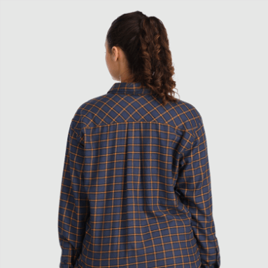 Outdoor Research Damen-Feedback Flanellhemd Hell Marineblau Kariert