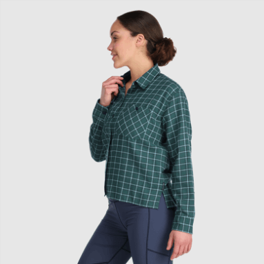 Outdoor Research Damen-Feedback Flanellhemd Light Deep Lake Plaid