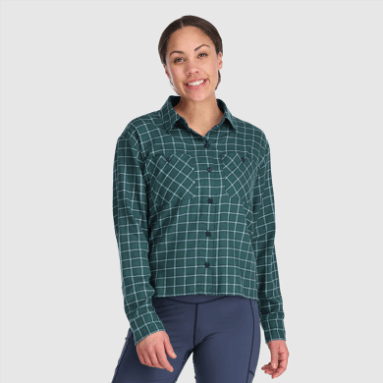 Outdoor Research Damen-Feedback Flanellhemd Light Deep Lake Plaid