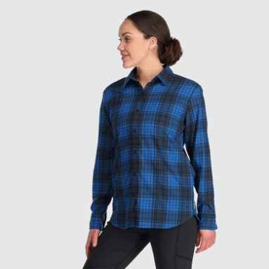 Outdoor Research Damen Kulshan Flanellhemd Classic Blau Kariert